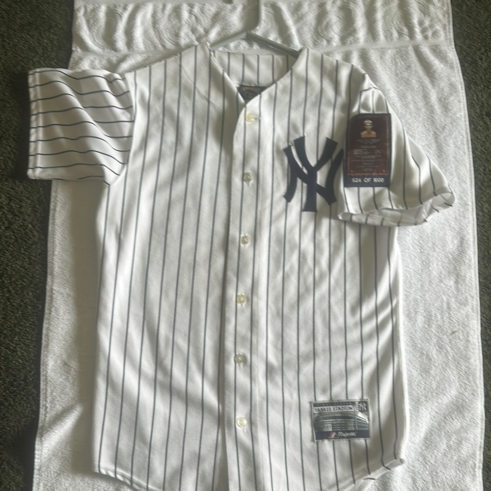 Majestic Black and White Pinstripe Jersey